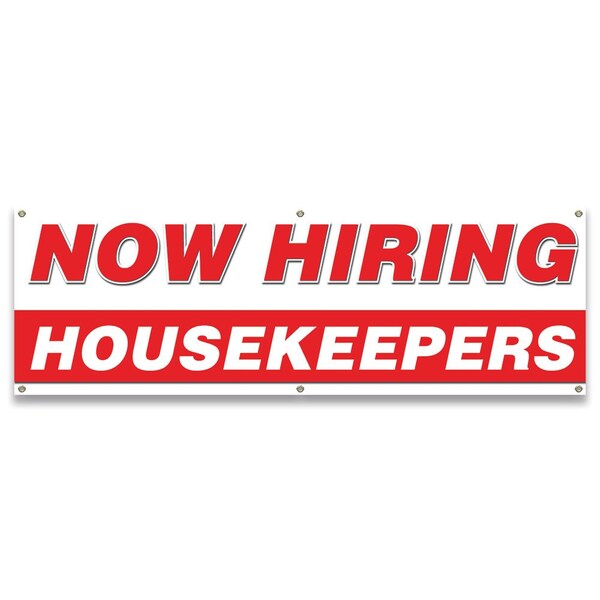 Now Hiring Housekeepers Banner Apply Inside Accepting Application Single Sided